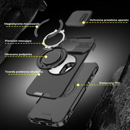 Etui z osłoną aparatu i pierścieniem (dla iPhone)