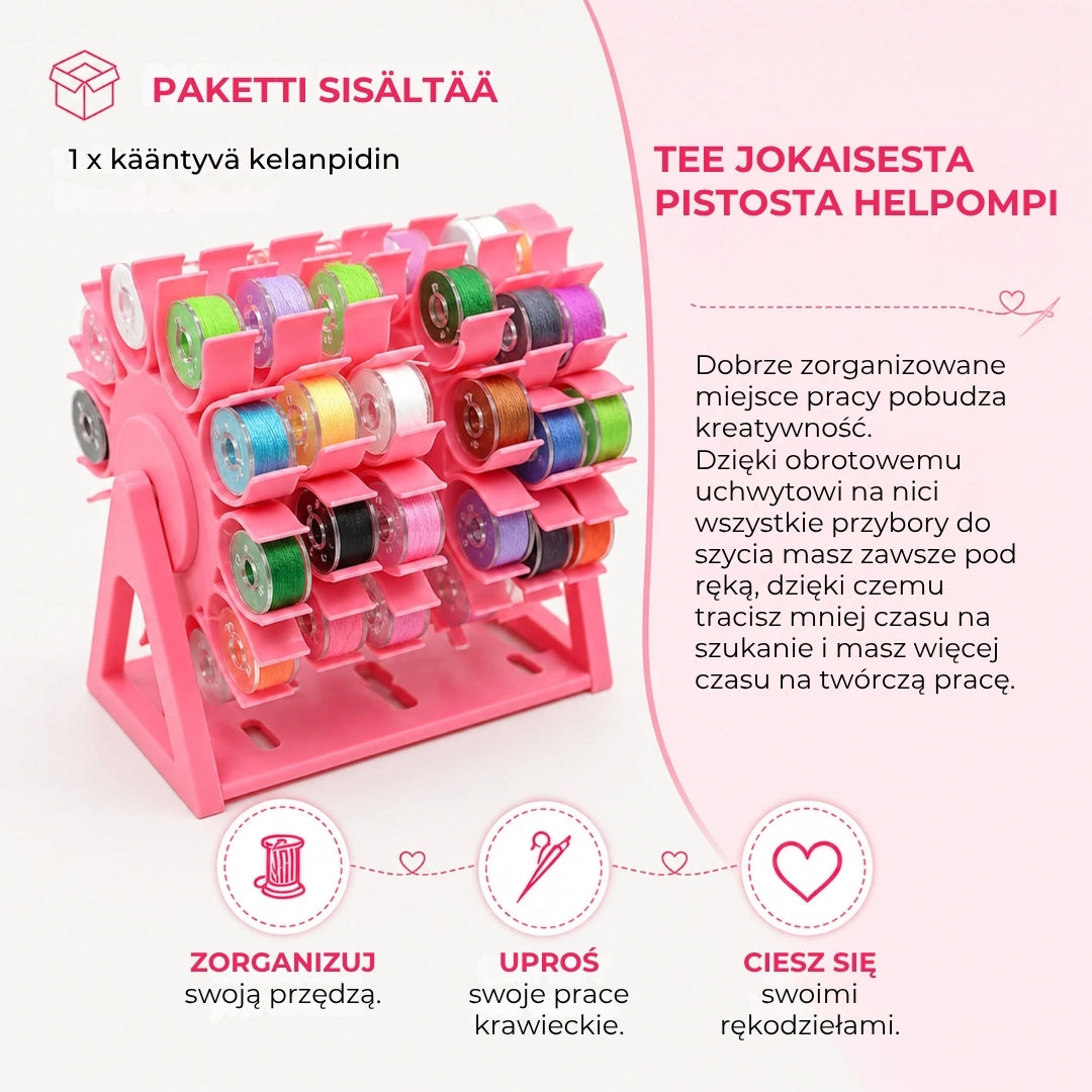 Obrotowy organizer na szpulki nici