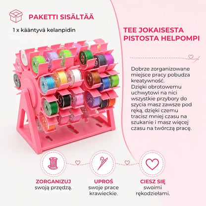 Obrotowy organizer na szpulki nici