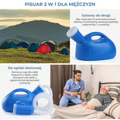 Przenośny pojemnik na mocz z wężem