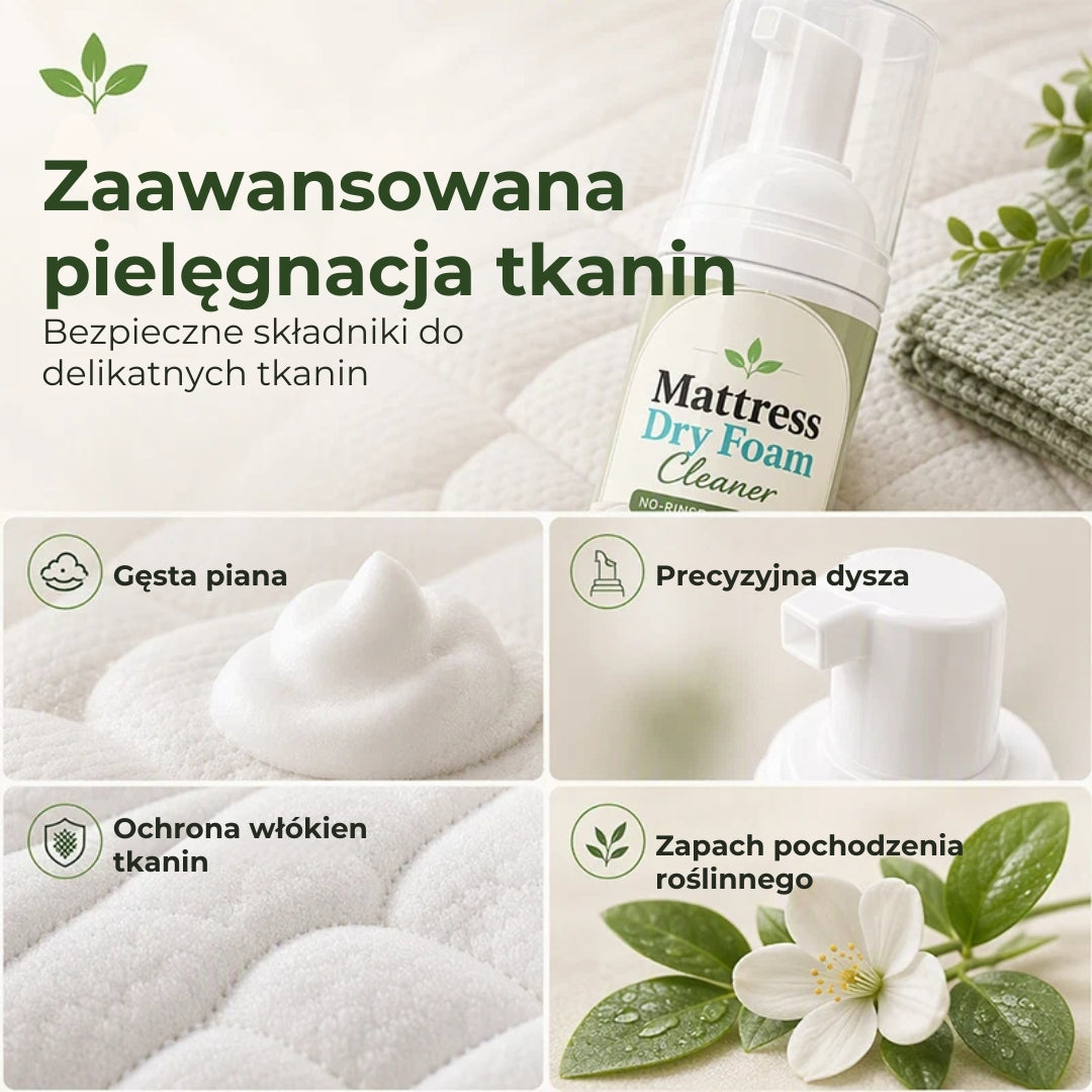 Pianka do czyszczenia materacy na sucho – bezwodny odplamiacz