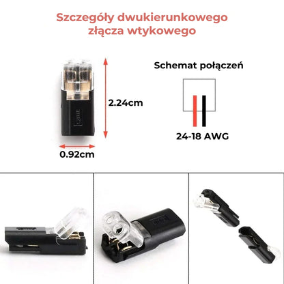 Dwużyłowe złącze przewodów z blokadą (20 sztuk)