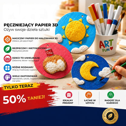 Magiczny papier do malowania 3D o piankowej teksturze – 20 sztuk