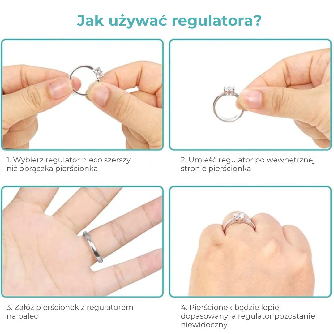 Niewidoczny regulator rozmiaru pierścionka, zestaw 8 sztuk