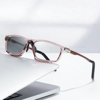 Dwuogniskowe okulary do czytania - Konstrukcja 2 w 1 (okulary przeciwsłoneczne) - Anty-UV / Anty niebieskie światło - Okulary ciemnieją w świetle słonecznym