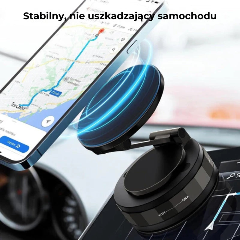 Magnetyczna przyssawka - Składany uchwyt na telefon 360° z blokadą próżniową