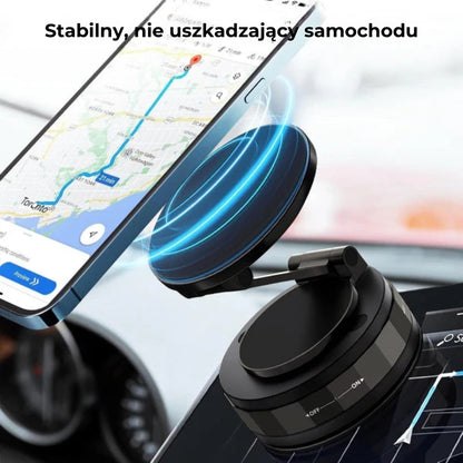 Magnetyczna przyssawka - Składany uchwyt na telefon 360° z blokadą próżniową