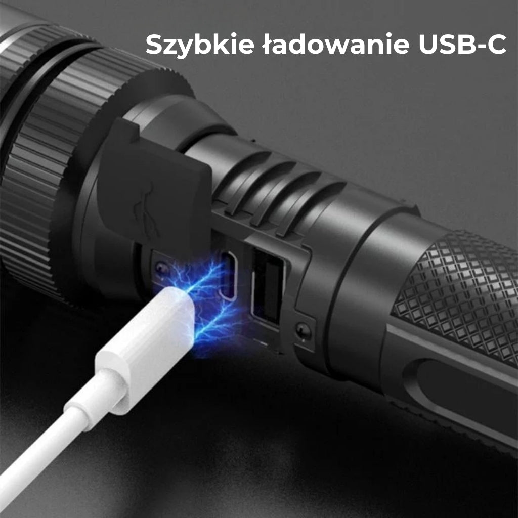 StormBeam | Teleskopowa latarka z powerbankiem
