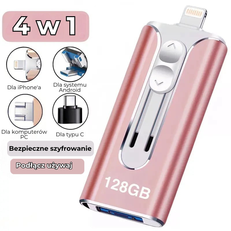 32-256 GB Micro USB + Lightning + USB 3.0 4 w 1 Mobilny dysk U-Disk