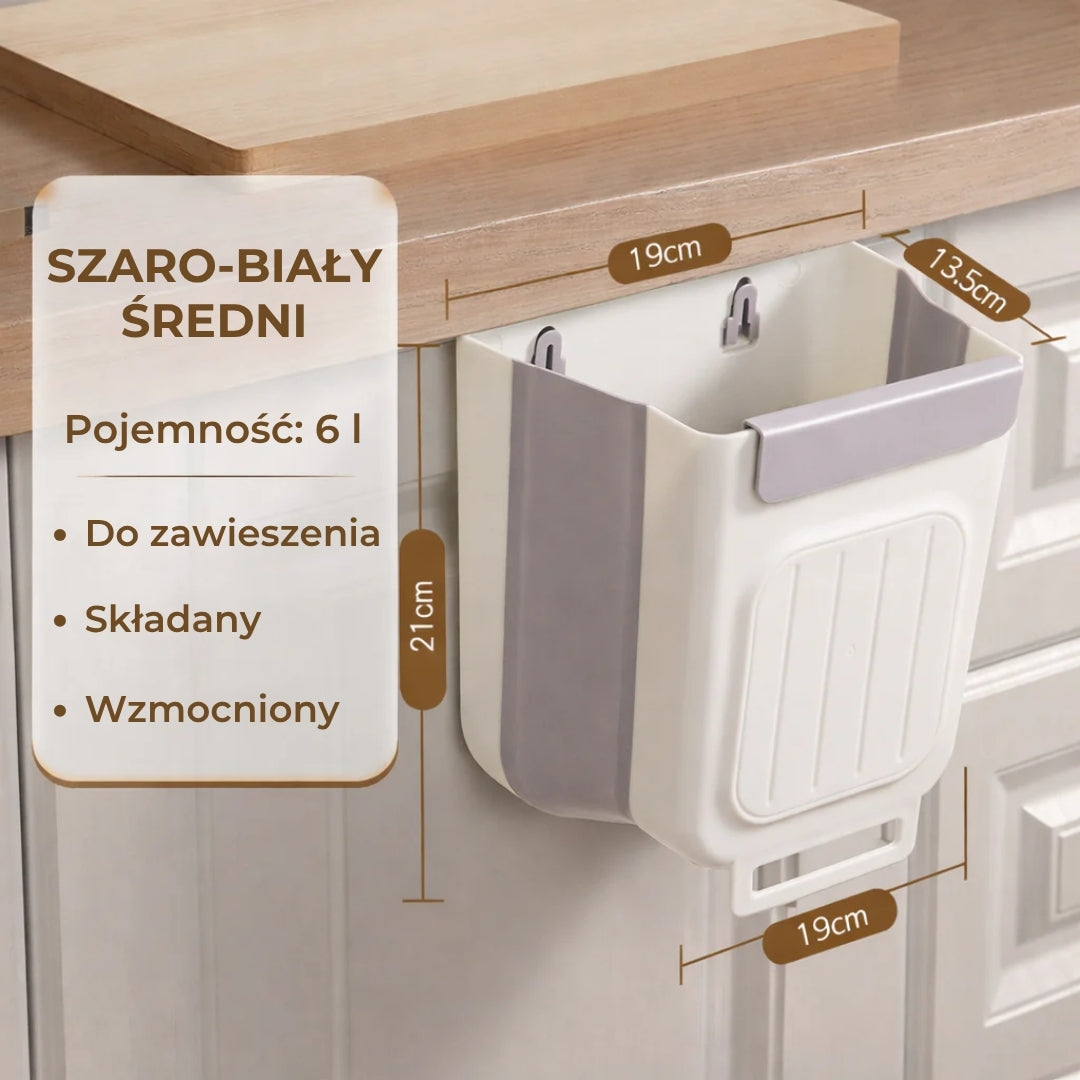 Składany kosz na śmieci zajmujący mało miejsca