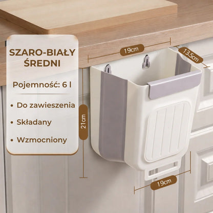 Składany kosz na śmieci zajmujący mało miejsca