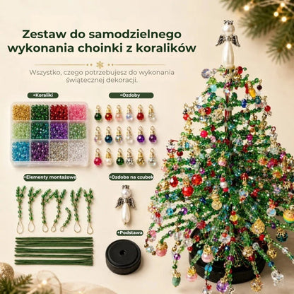 Zestaw do samodzielnego wykonania choinki z perełek
