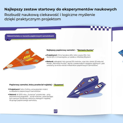 Kreatywne papierowe samoloty do samodzielnego wykonania – zestaw 16 sztuk
