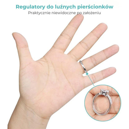 Niewidoczny regulator rozmiaru pierścionka, zestaw 8 sztuk