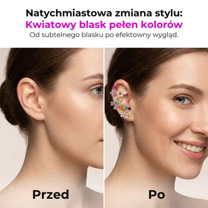 Kwiatowe nausznice z cyrkoniami (2 sztuki)