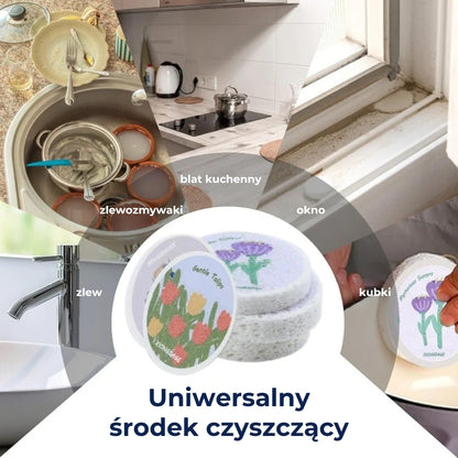 Chłonne gąbki z celulozy drzewnej z kwiatowym wzorem (5 szt.)