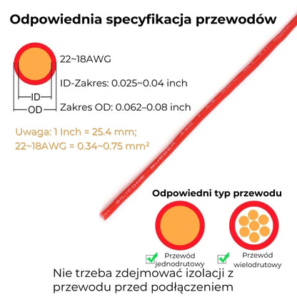 Dwużyłowe złącze przewodów z blokadą (20 sztuk)