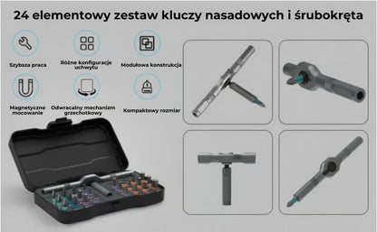 Zestaw śrubokrętów 24 w 1 (kompaktowy i wielofunkcyjny)
