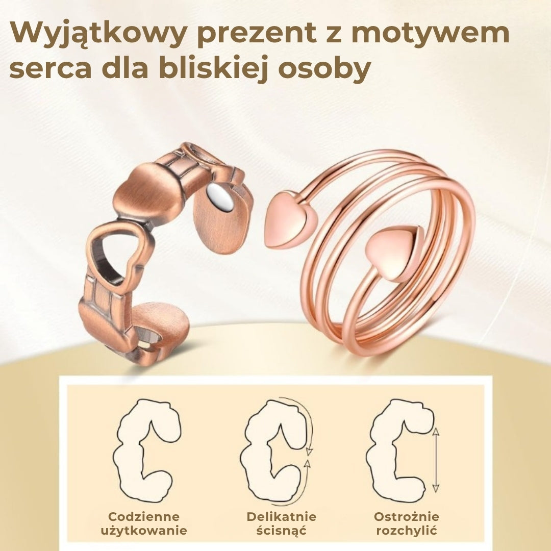 Regulowany pierścionek wellness Koperen z magnesami