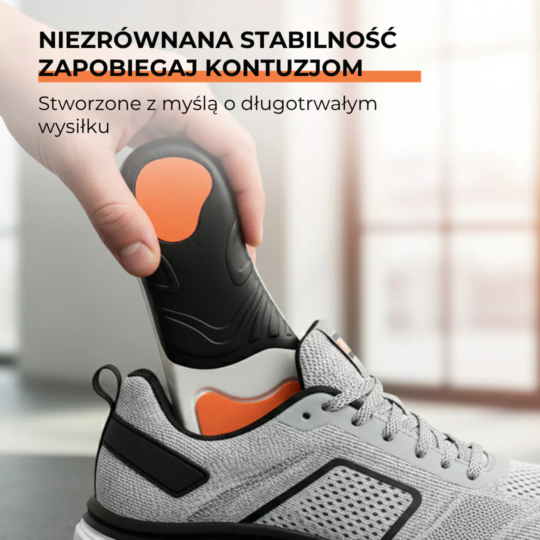 Sportowe wkładki z amortyzacją i podparciem łuku stopy