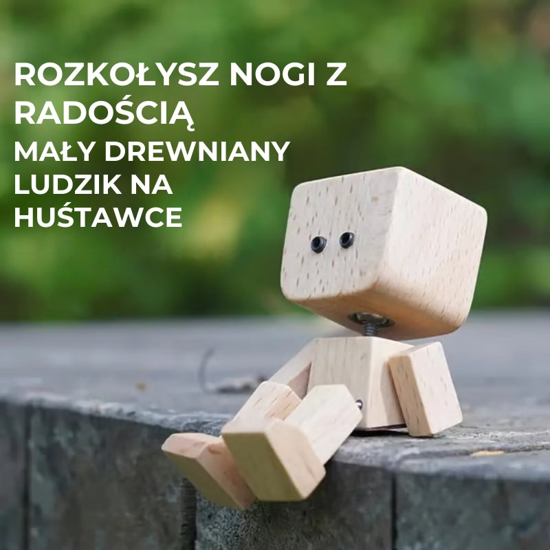 Urocza drewniana huśtawka z 12 magnetycznymi minami
