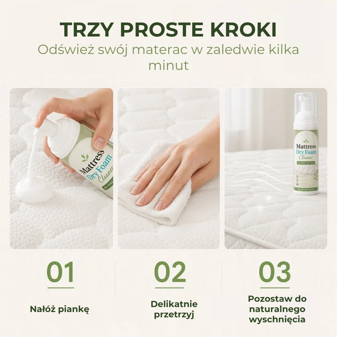 Pianka do czyszczenia materacy na sucho – bezwodny odplamiacz