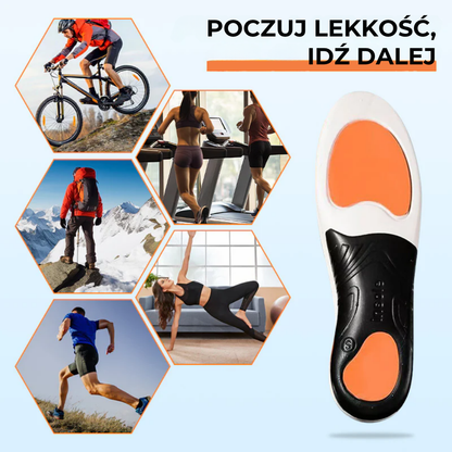 Sportowe wkładki z amortyzacją i podparciem łuku stopy