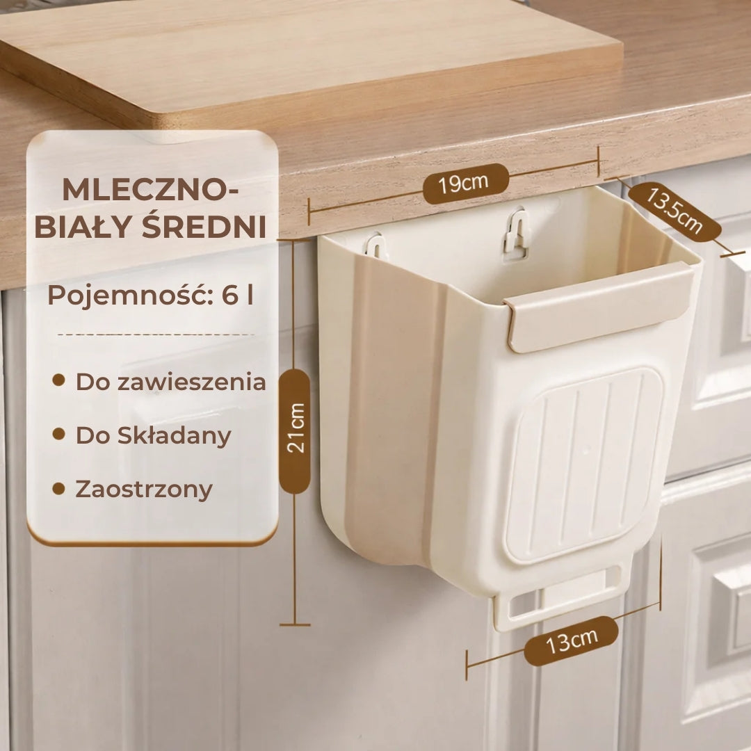 Składany kosz na śmieci zajmujący mało miejsca