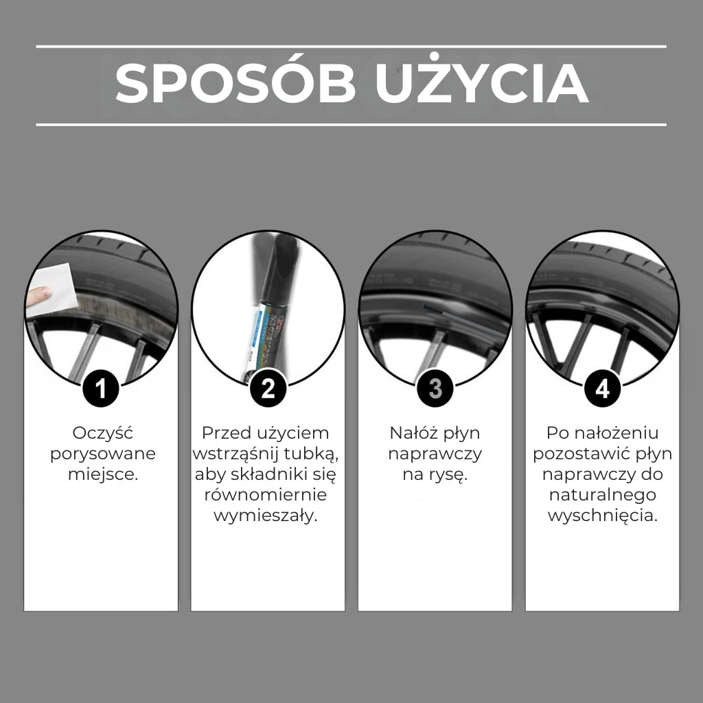Zestaw pisaków do naprawy rys na felgach – 3 sztuki