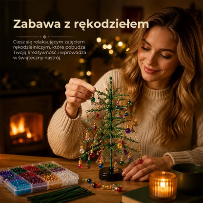 Zestaw do samodzielnego wykonania choinki z perełek