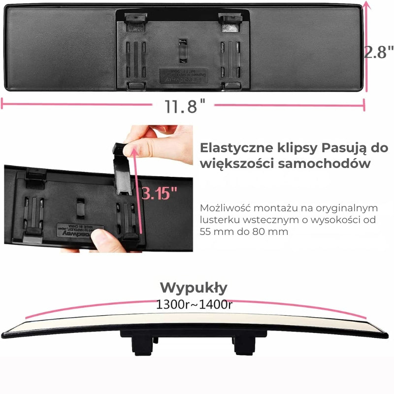 Panoramiczne lusterko wsteczne samochodowe