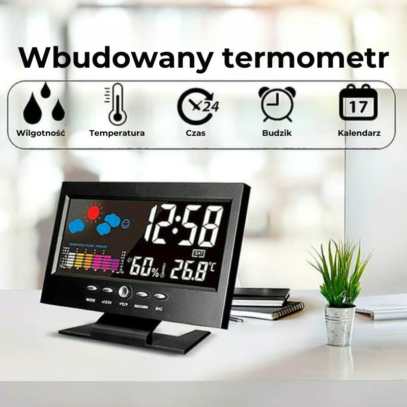 Cyfrowy zegar pogodowy LED