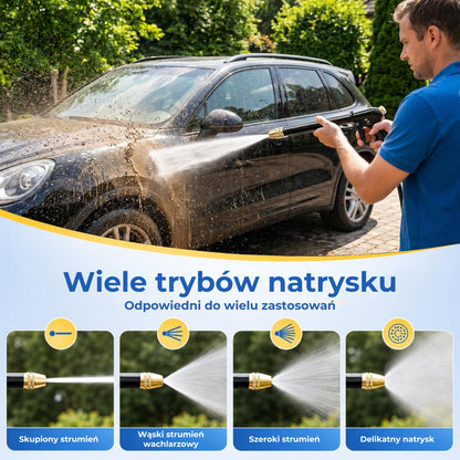 Pistoletowa końcówka do węża ogrodowego z dozownikiem piany
