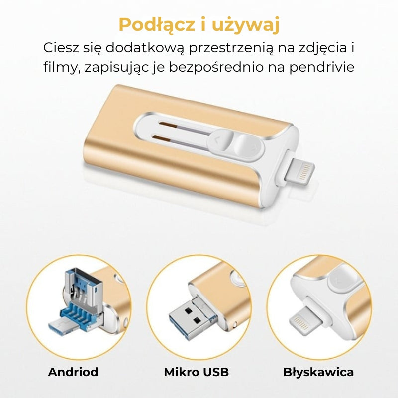 32-256 GB Micro USB + Lightning + USB 3.0 4 w 1 Mobilny dysk U-Disk