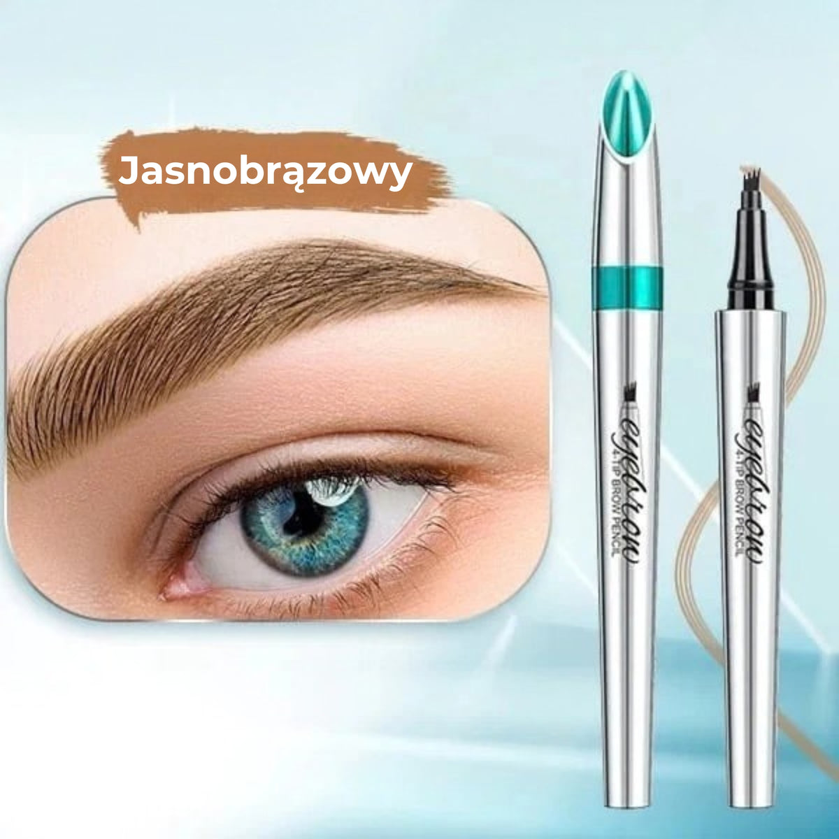 Wodoodporny pisak do brwi z 4 końcówkami