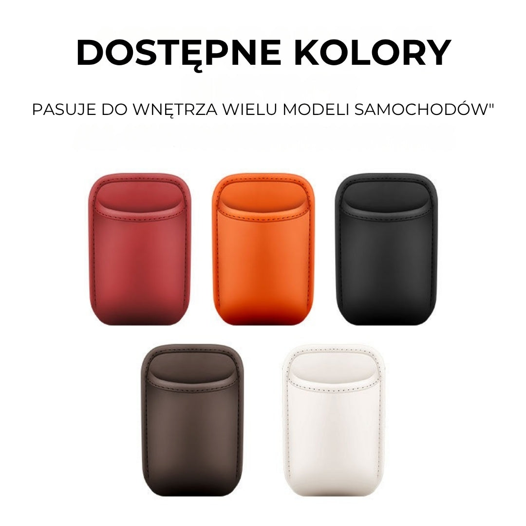 Skórzany uchwyt na kubek do samochodu 2w1