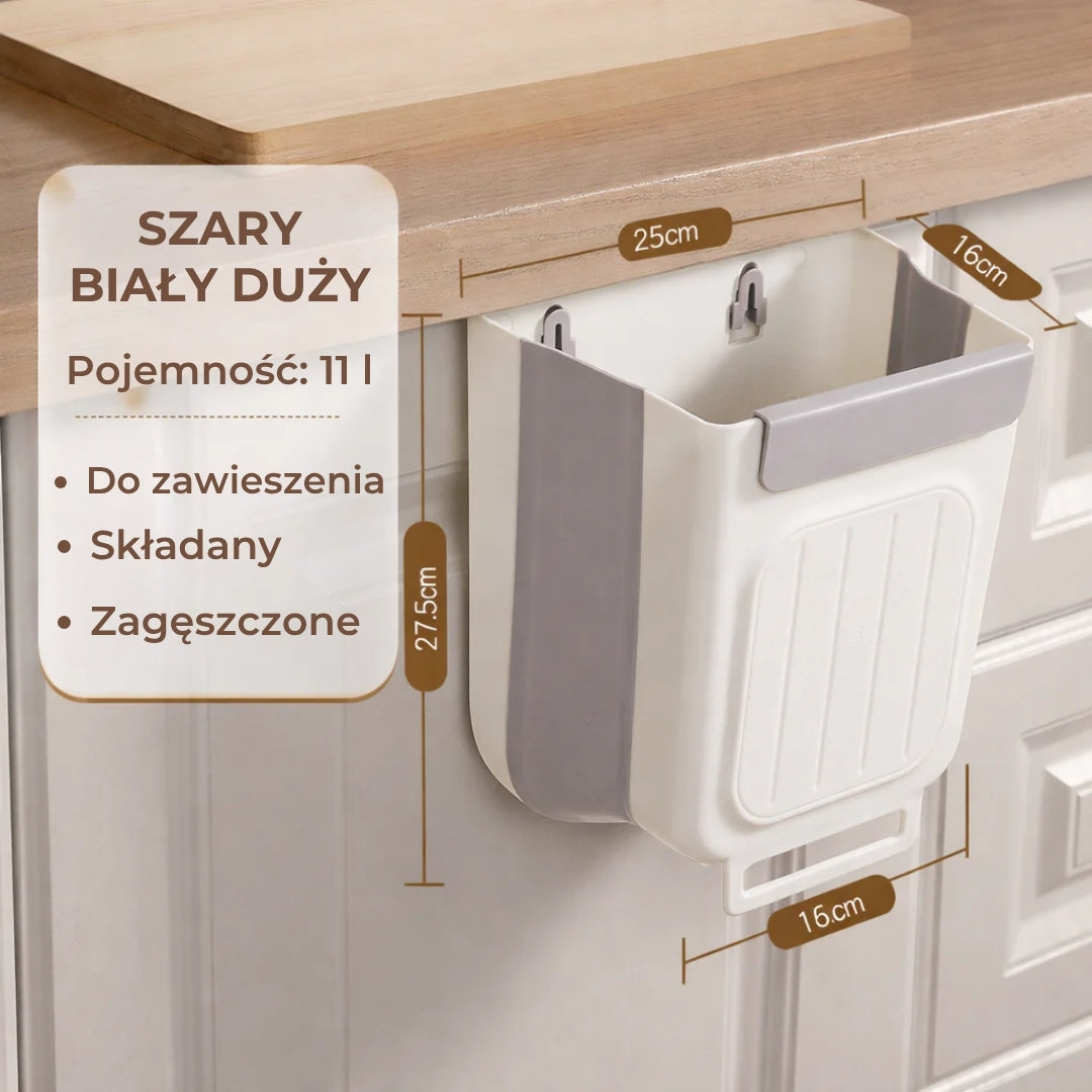 Składany kosz na śmieci zajmujący mało miejsca