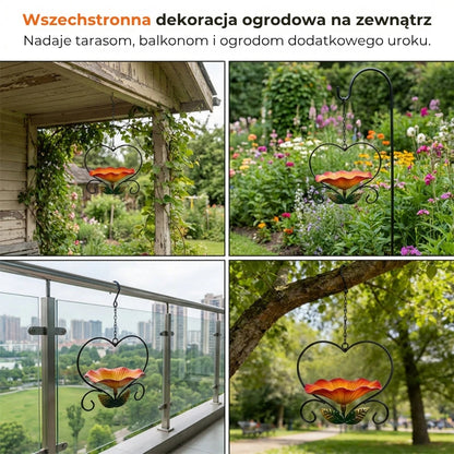 Wiszący karmnik dla ptaków z motywem kwiatowym