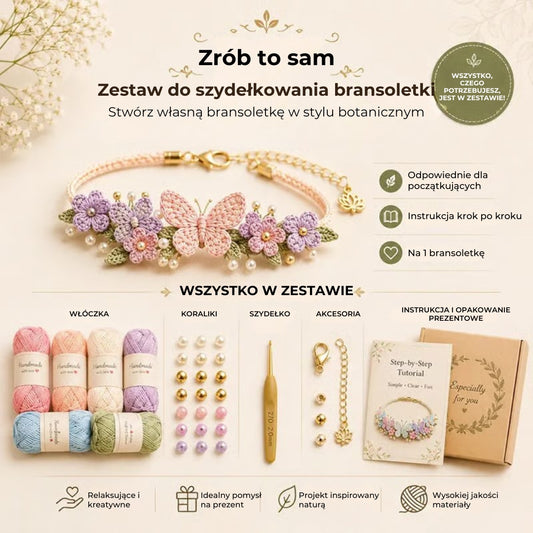 Zestaw do szydełkowania bransoletki „zrób to sam”