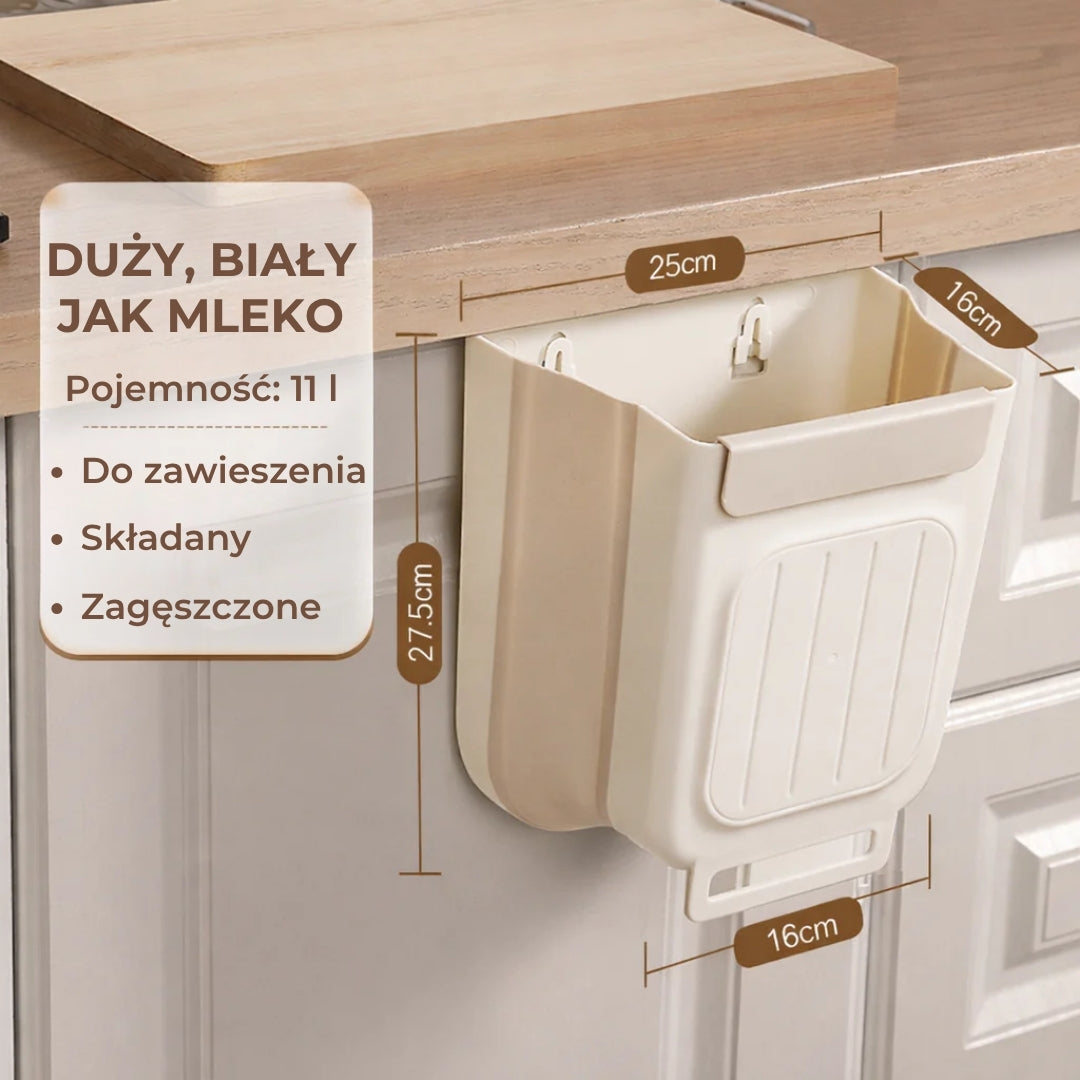 Składany kosz na śmieci zajmujący mało miejsca