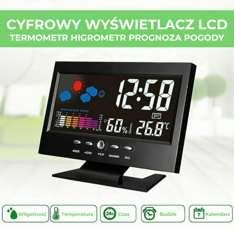 Cyfrowy zegar pogodowy LED