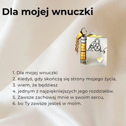Naszyjnik dla wnuczki (Miniaturowa książeczka z wiadomością)