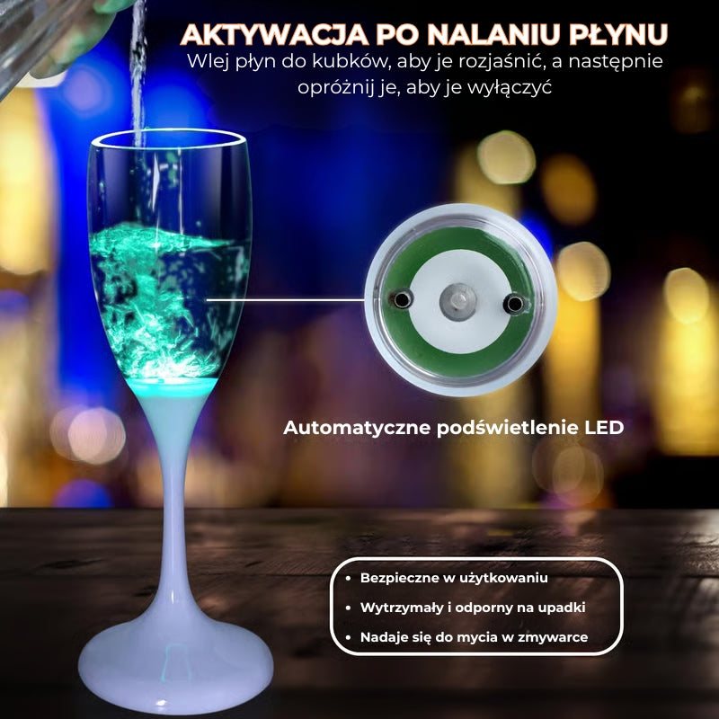Podświetlane szklanki LED do wina i szampana