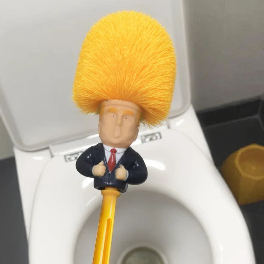 Śmieszna szczotka toaletowa z wizerunkiem Trumpa