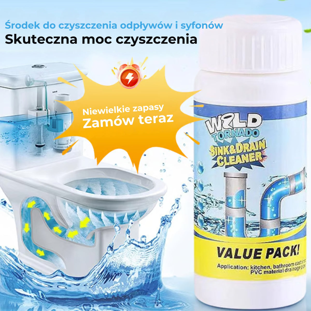Silny środek do czyszczenia rur z technologią aktywnej piany