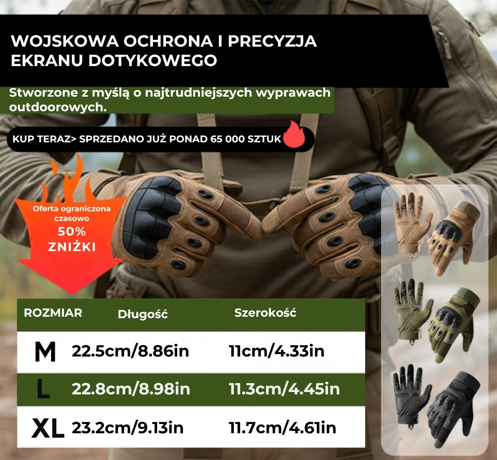 Taktyczne rękawice outdoorowe z pełnymi palcami