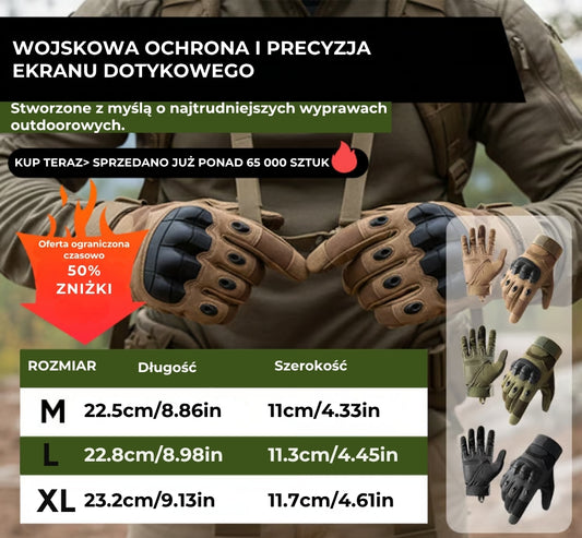 Taktyczne rękawice outdoorowe z pełnymi palcami