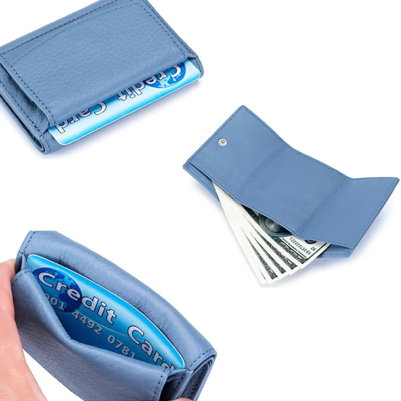 Ręcznie wykonany skórzany portfel RFID z prawdziwej skóry