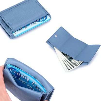 Ręcznie wykonany skórzany portfel RFID z prawdziwej skóry
