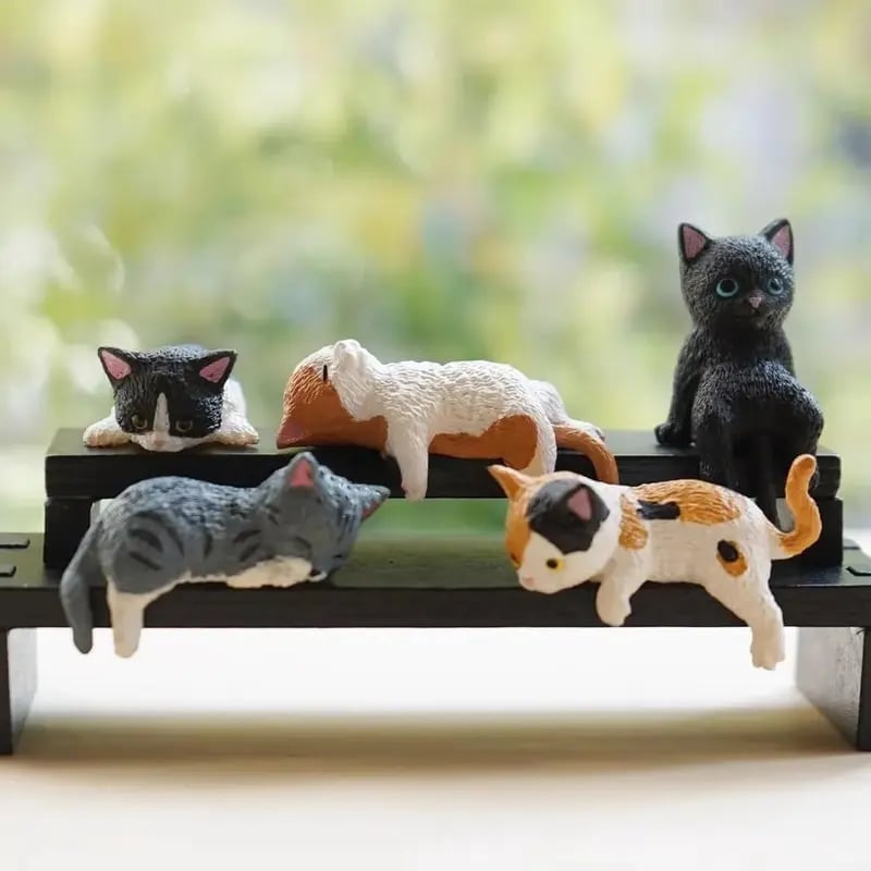 Ręcznie malowane figurki kotów na biurko 😺